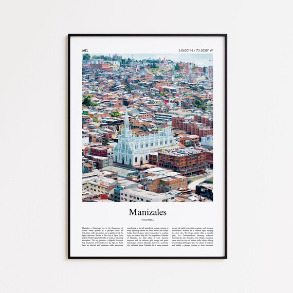 Manizales Color Print Real Photo Poster Travel Gift Colombia Minimal City Wall Art