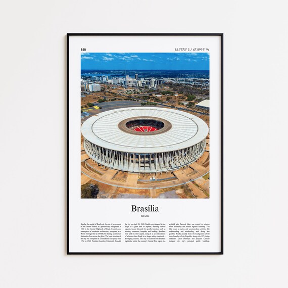 Braslia Color Print Real Photo Poster Brasilia Travel Gift Brazil Minimal City Wall Art