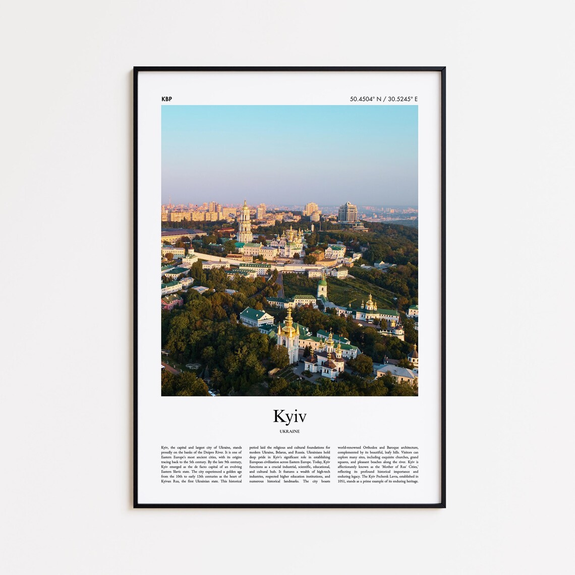 Kyiv Ukraine Golden Dome Monastery Aerial Color Travel Photo Poster