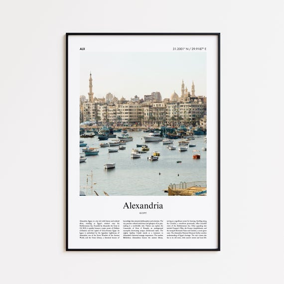Alexandria Color Print Real Photo Poster Travel Gift Egypt Minimal City Wall Art