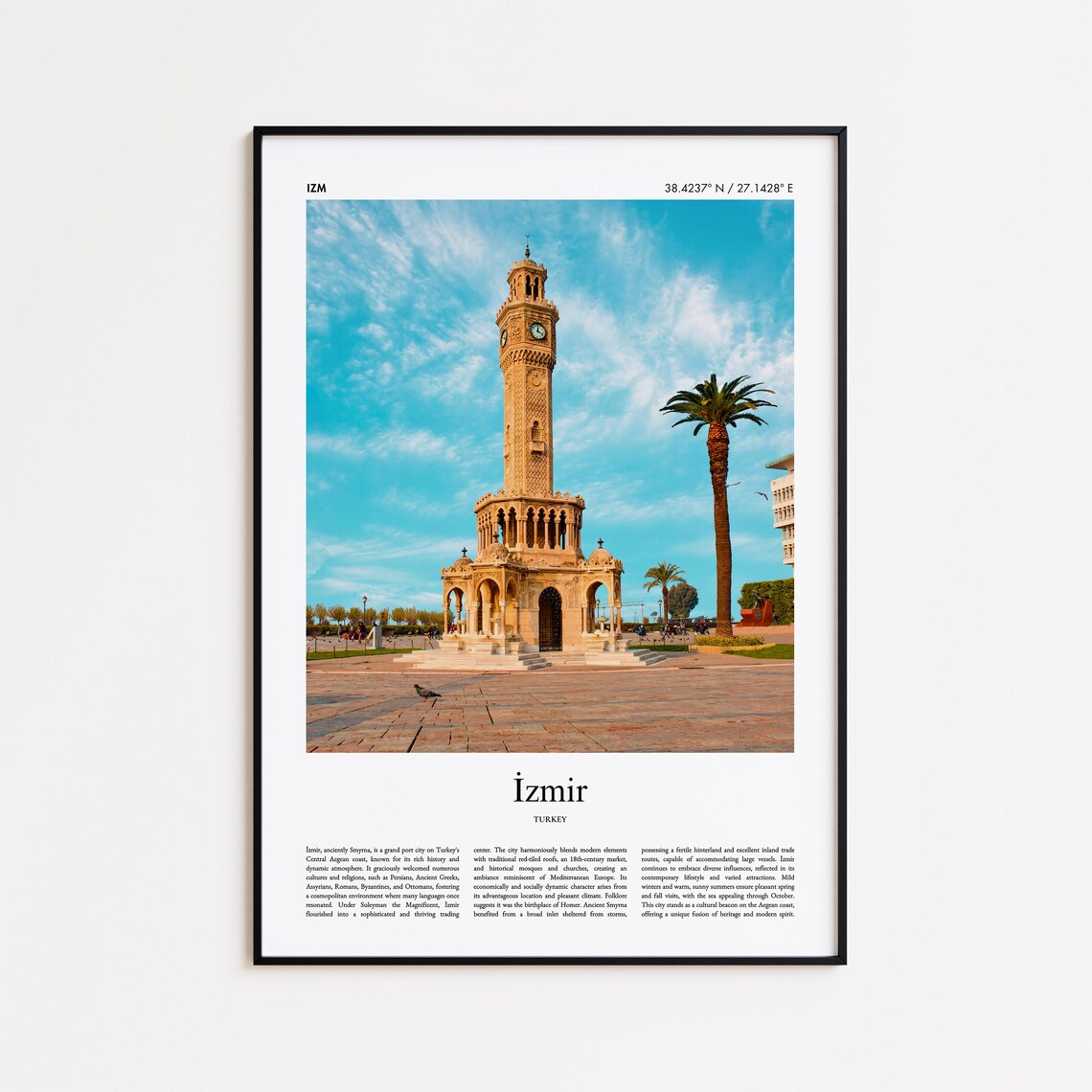 Izmir Travel Poster, Minimal Turkey Wall Art