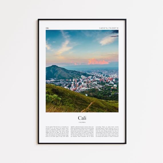 Cali Color Print Real Photo Poster Travel Gift Colombia Minimal City Wall Art