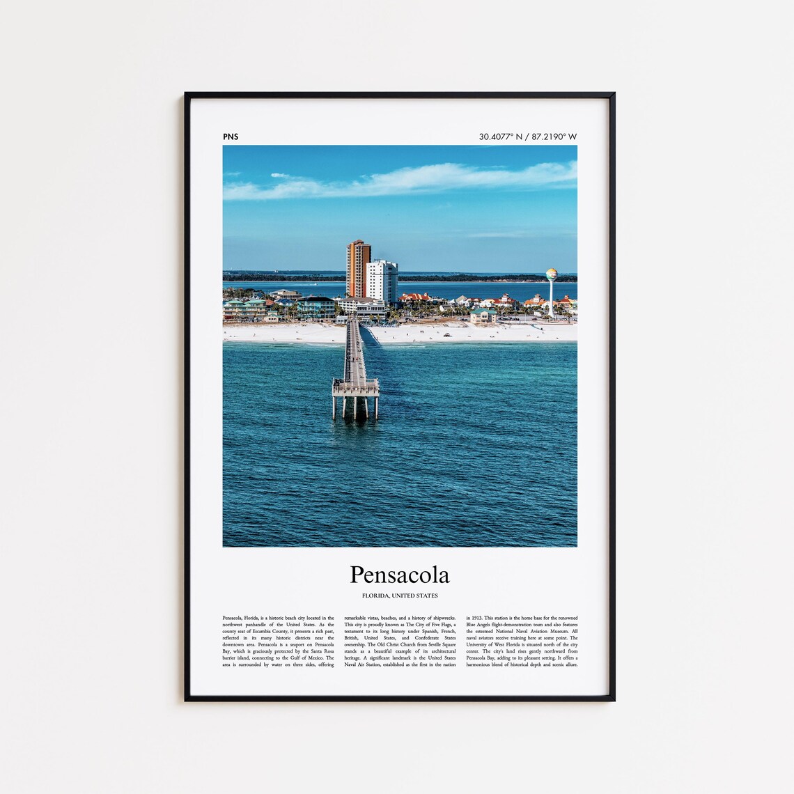 Pensacola Florida Gulf Coast Pier Beach Color Travel Photo Poster