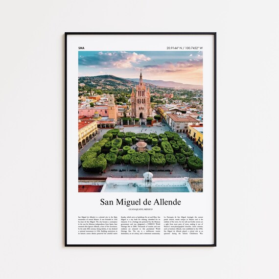 San Miguel De Allende Color Print Real Photo Poster Travel Gift Guanajuato Mexico Wall Art