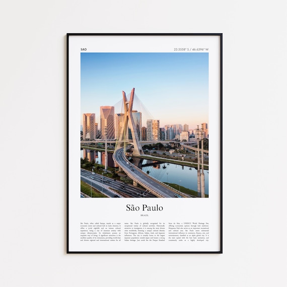 So Paulo Color Print Real Photo Poster Sao Travel Gift Brazil Minimal City Wall Art