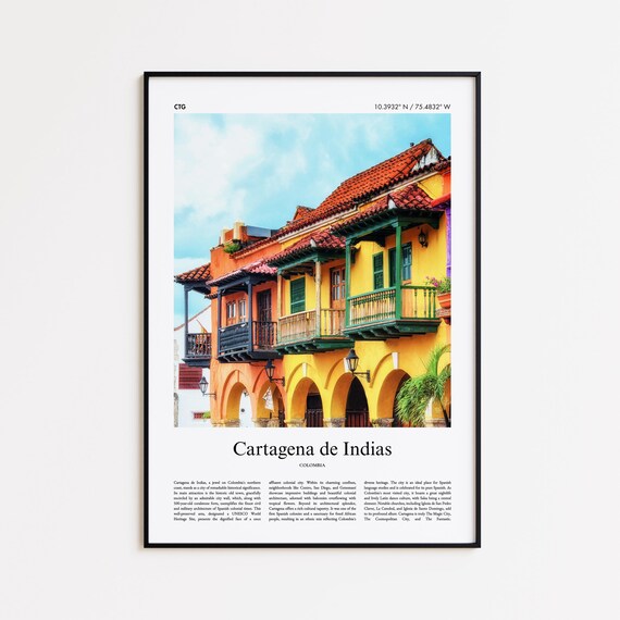 Cartagena De Indias Color Print Real Photo Poster Travel Gift Colombia Wall Art