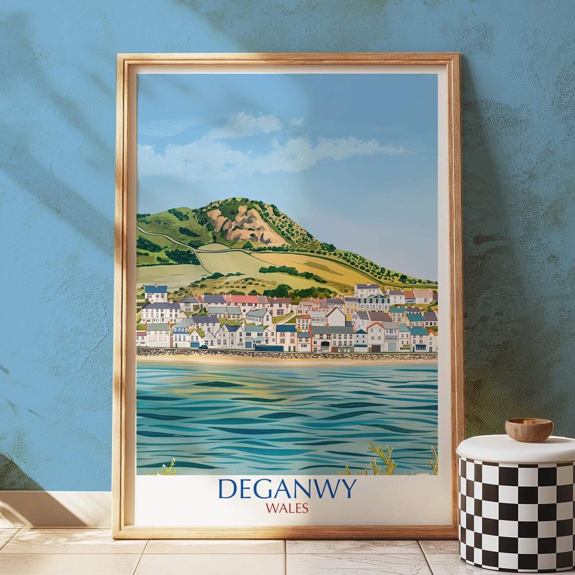 Deganwy Wales Vintage Coastal Village Art Print
