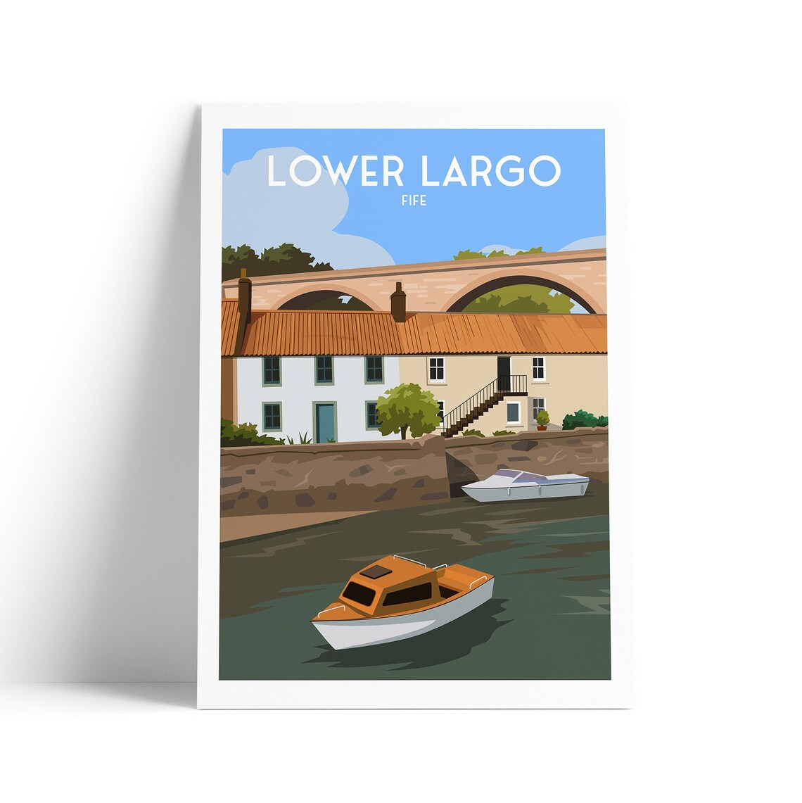 Lower Largo Viaduct And Harbour Travel Poster