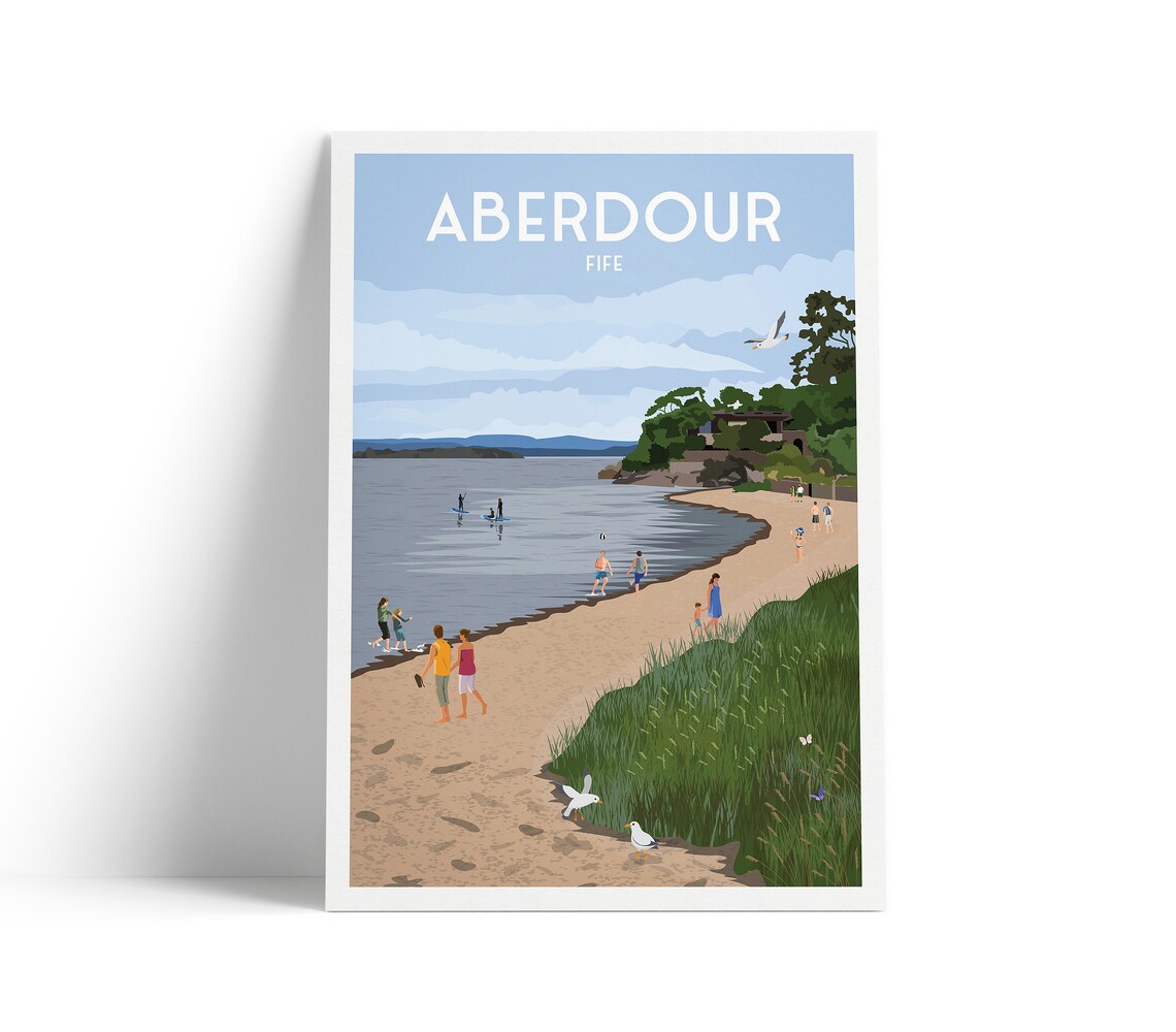 Aberdour Silver Sands Travel Poster, Scotland