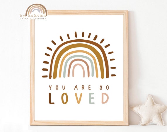Nursery Wall Art Boho Nursery Print Rainbow Poster Living Room Art Print Baby Room Poster Nursery Print Art Pastel Nursery Decor