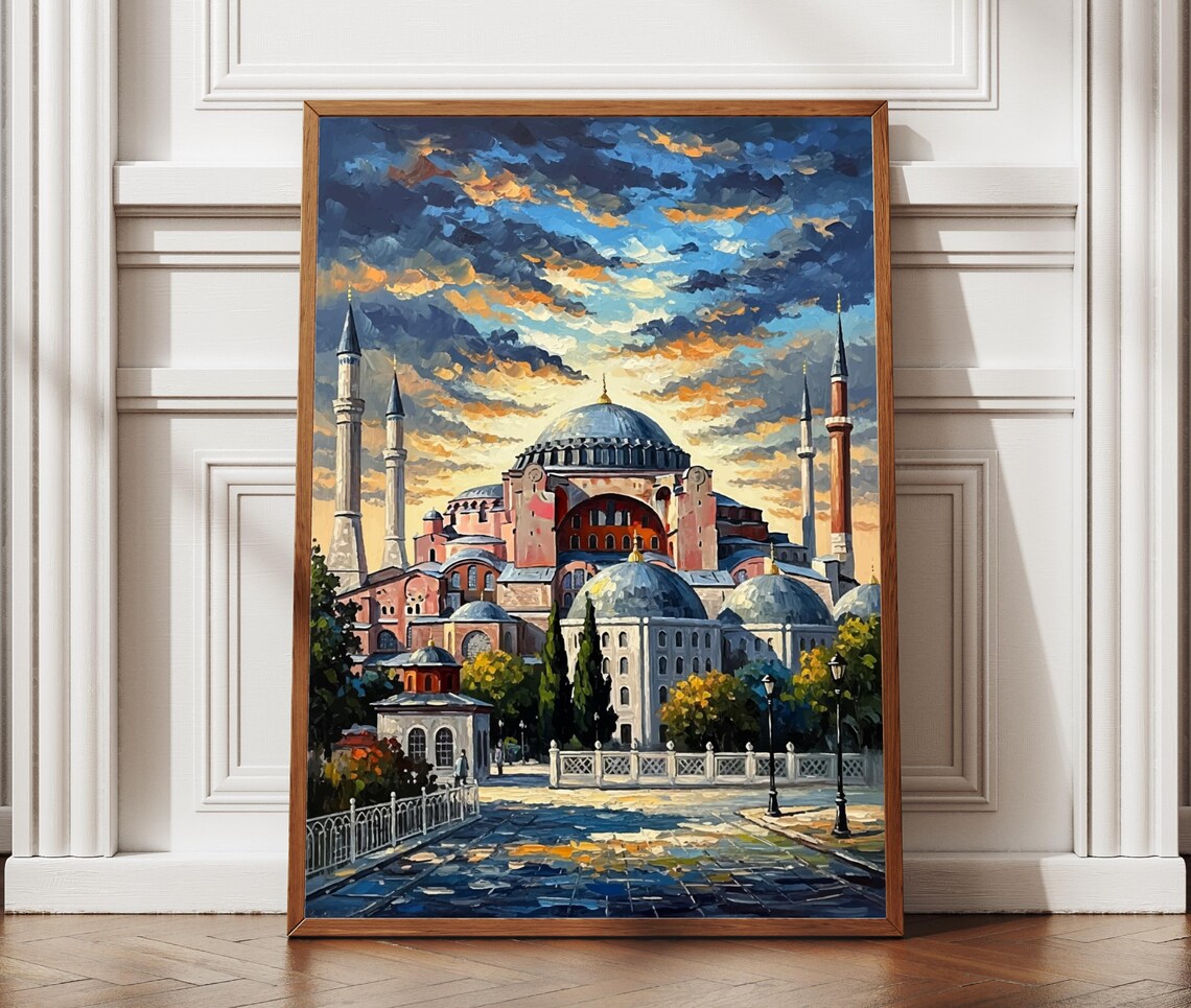 Istanbul Hagia Sophia Mosque Textured Travel Poster Art