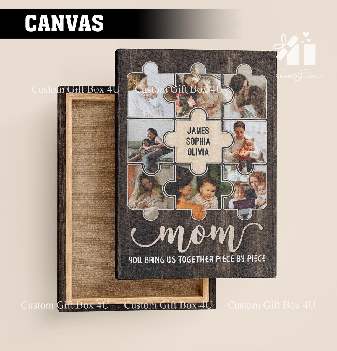 Mom You Bring Us Together Piece By Piece Puzzle Photo Collage Poster - Image 4