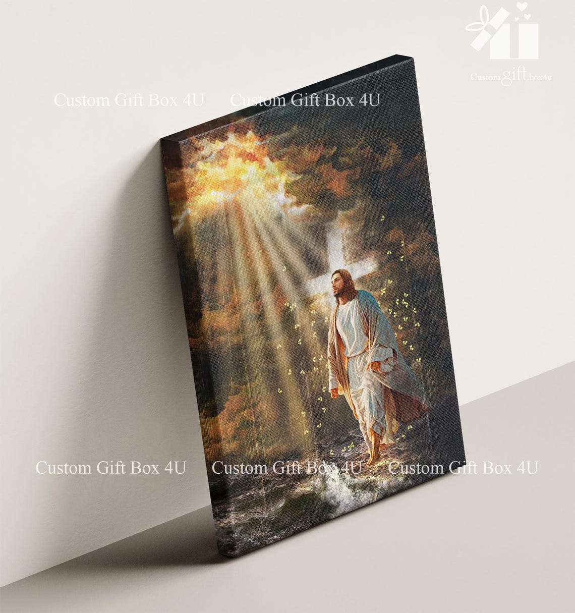 Jesus Walking On Water Heavenly Light Christian Faith Poster - Image 6