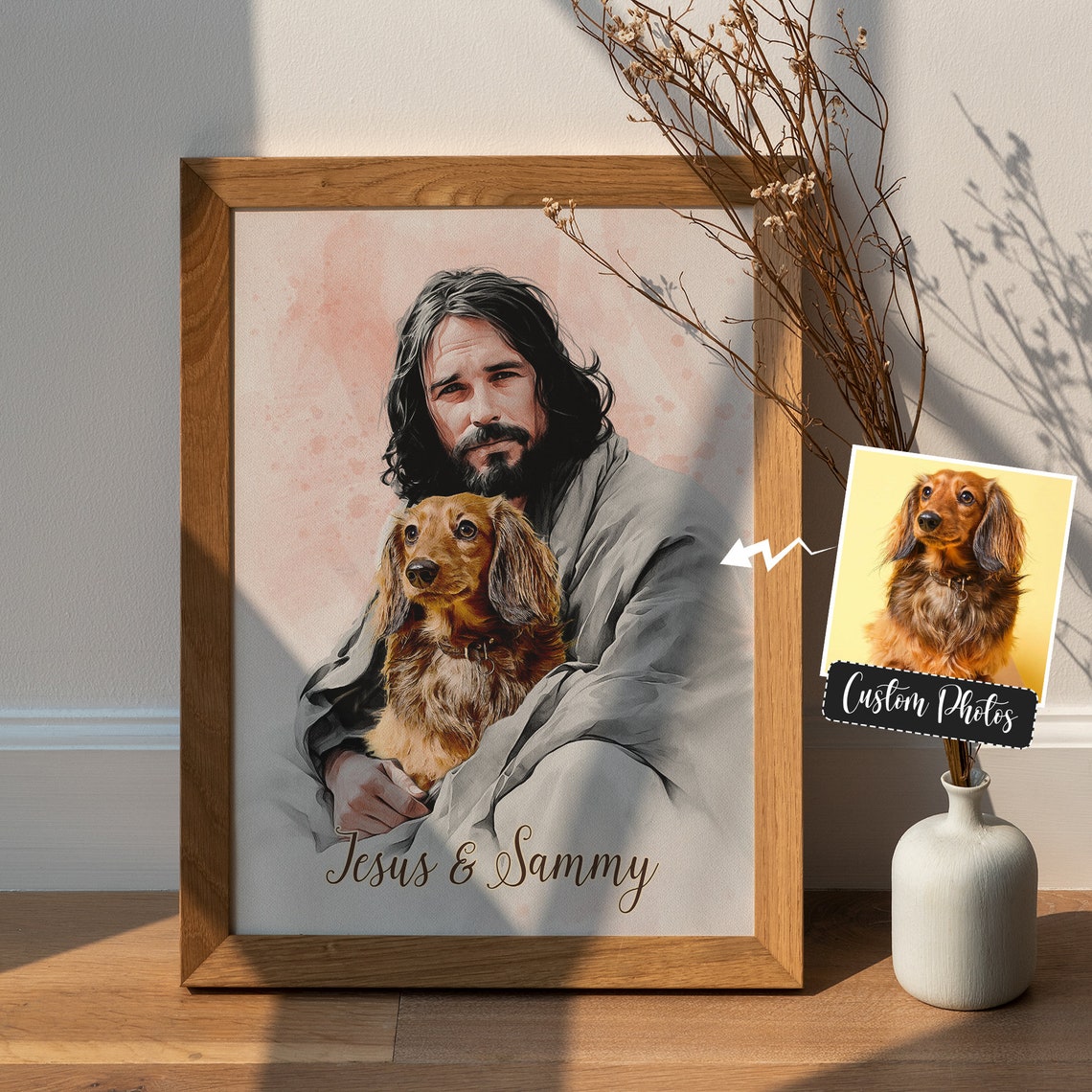 Files Personalized Your Dog Safe In The Arms Of God Jesus Holding Dog Watercolor God And Dog Christ And Dogs Christian Art