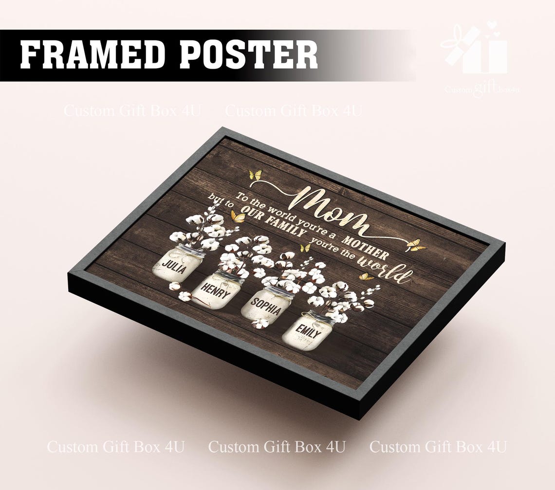 Mom To The World You Are A Mother Cotton Jar Custom Names Poster - Image 2
