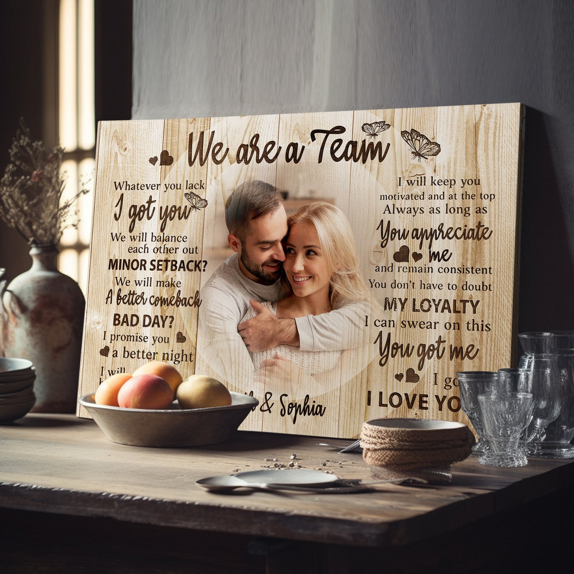 Personalized Were A Team Couple Wedding Gift For Wife 1st Anniversary Gift For Son Wedding Day Gift For Her Couple Gift - Image 4