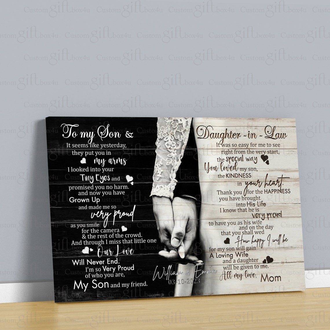Personalized Son Wedding Gift From Mother Wedding Gift For Son And Daughter In Law Gift For Son Wedding Day Gift For Bride And Groom - Image 4