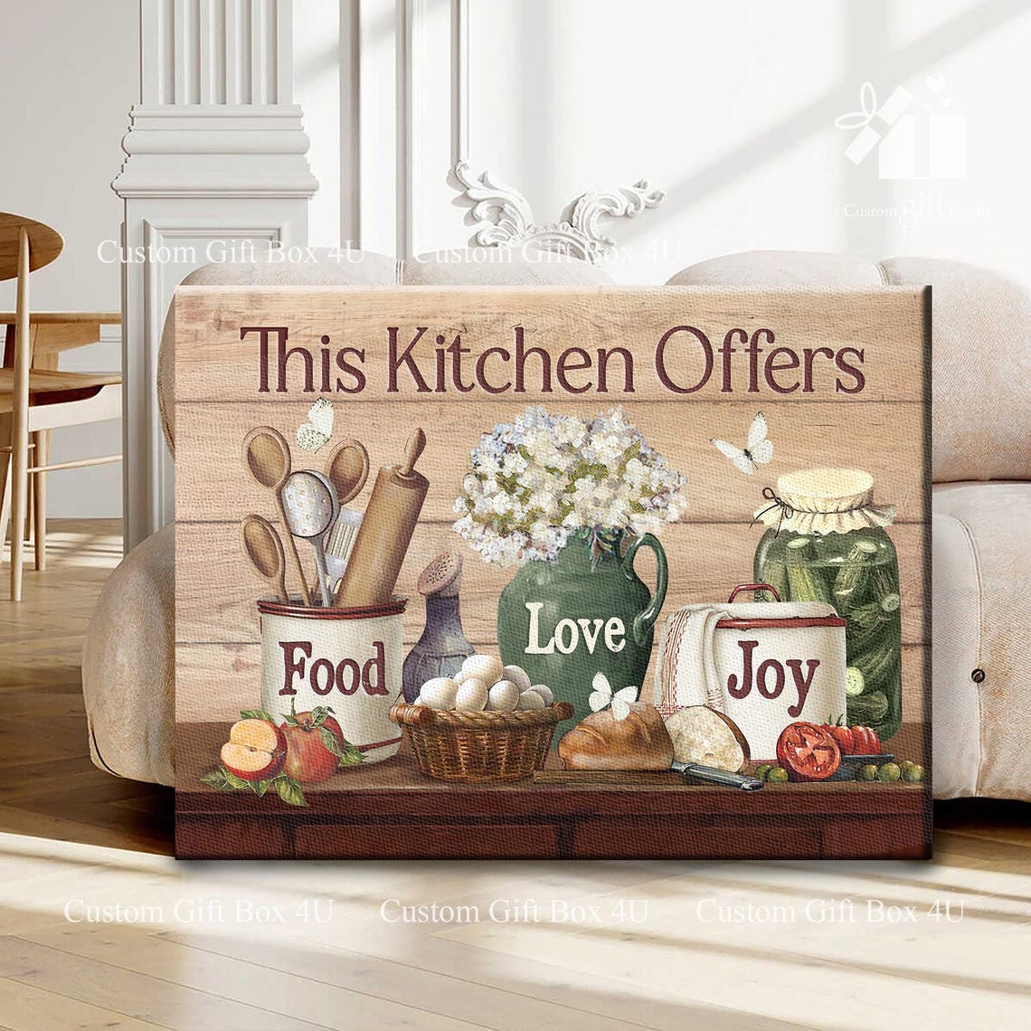 This Kitchen Offers Food Love Joy Farmhouse Kitchen Still Life Poster - Image 6