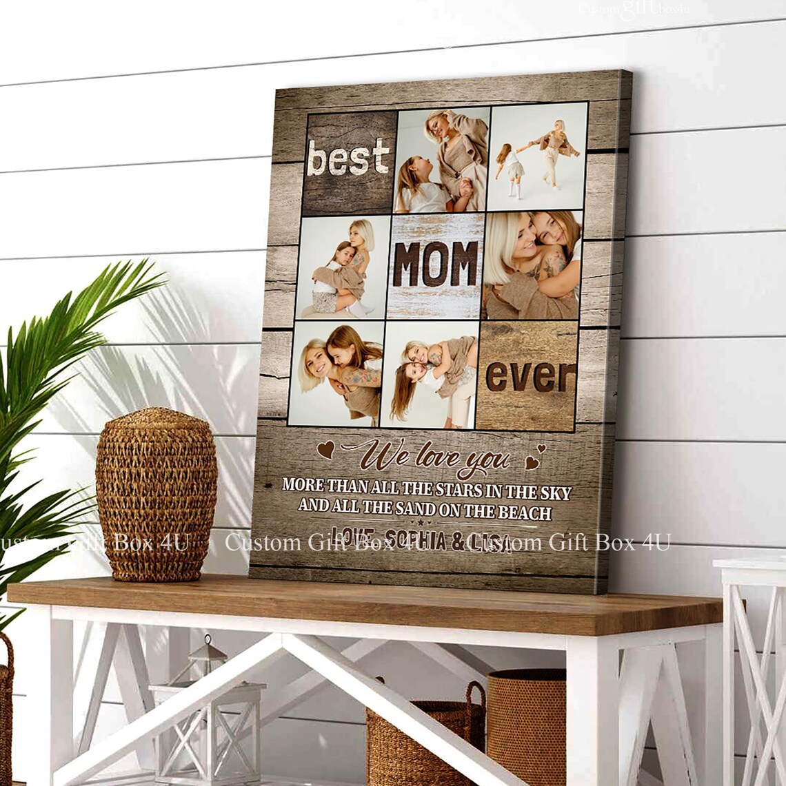 Best Mom Ever Photo Collage Love You More Than Stars And Sand Poster - Image 5