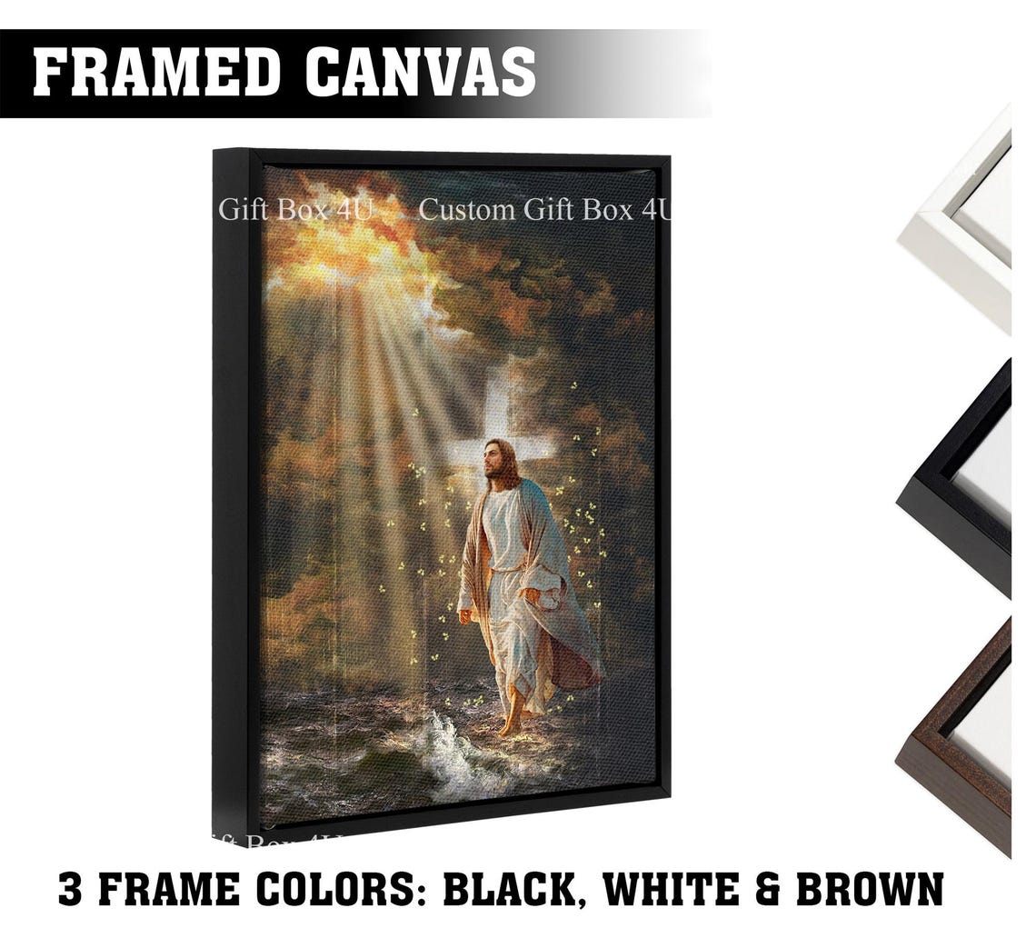 Jesus Walking On Water Heavenly Light Christian Faith Poster - Image 3