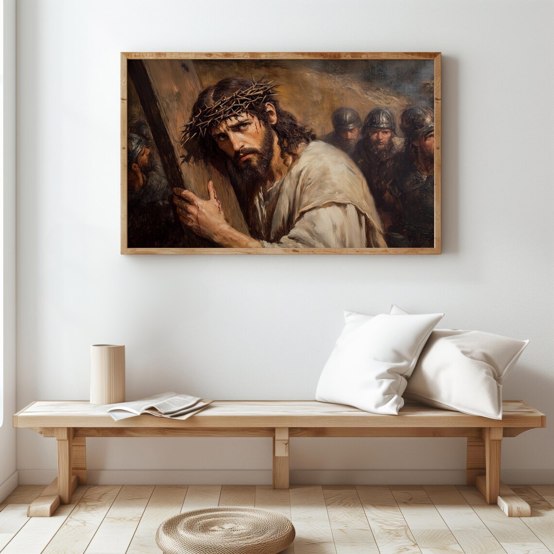 Christ Bearing The Cross Crown Of Thorns Roman Soldiers Dramatic Art Poster - Image 4