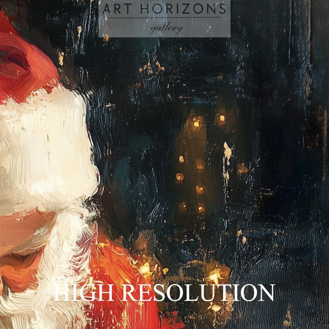 Santa Claus Writing Nice List Book Portrait Warm Glow Christmas Art - Image 3