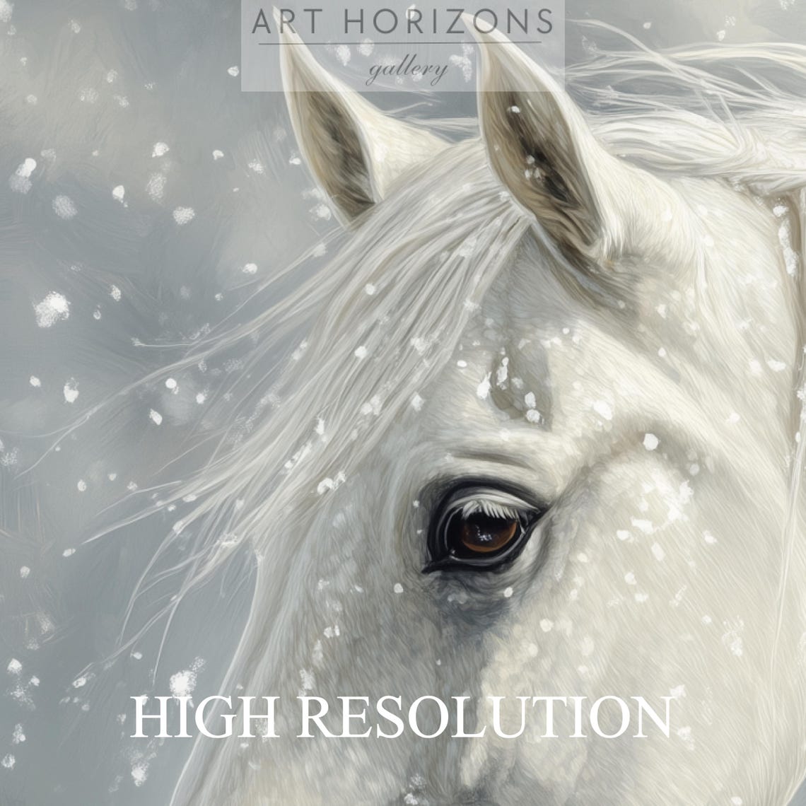 Snowy Winter Horse Wall Art Christmas Vintage Style Painting Horse And Snowy Landscape Art Print Snowy Holiday Print Art A69 - Image 4