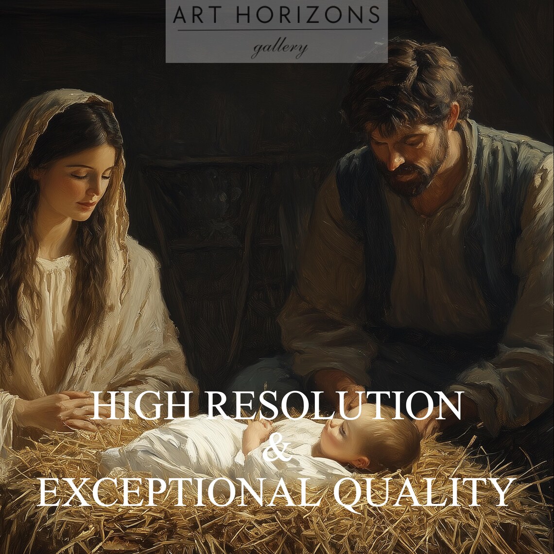 Nativity Christian Wall Art Christmas Art Holiday Jesus Oil Painting Christian Decor For Home Christian Nativity Art A141 - Image 3