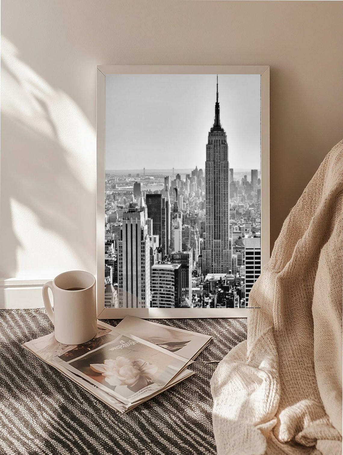 Timeless Black And White Empire State Building Skyline Photo Poster - Image 2