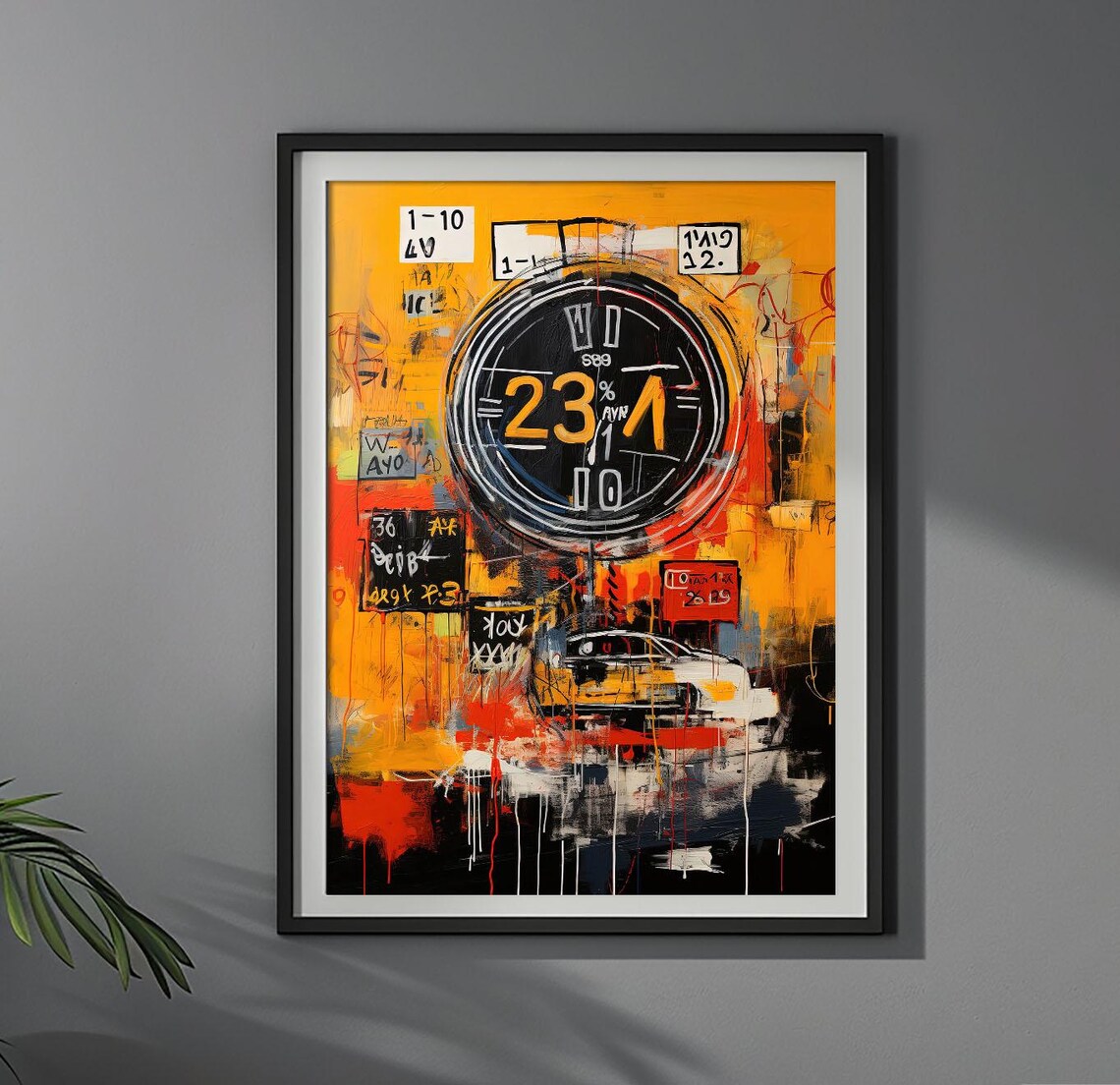 Clockwork City Abstract Clock Street Art Chaos Painting Poster