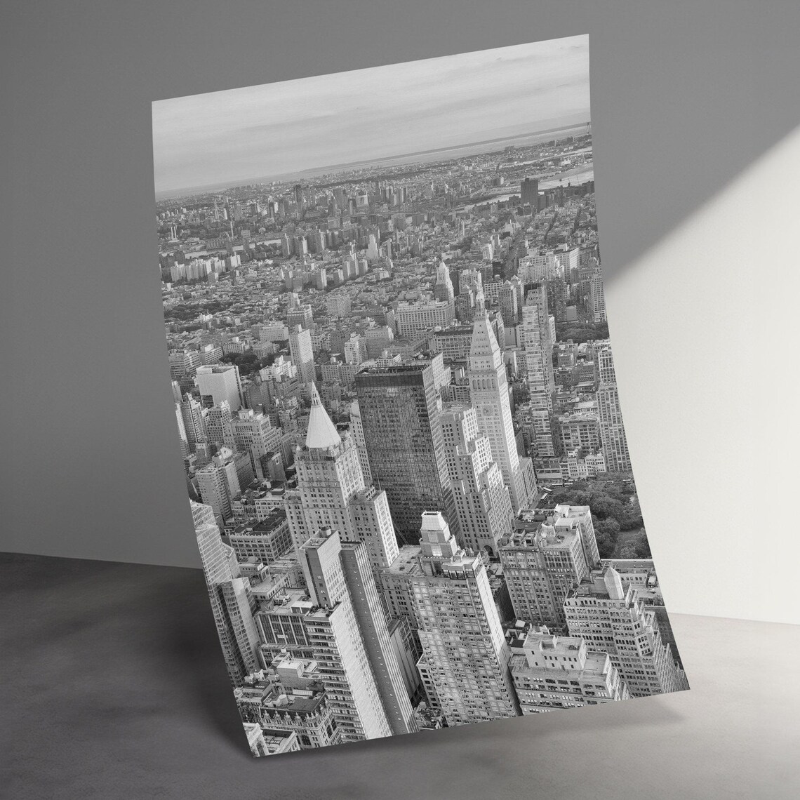 Black And White Aerial View Of Manhattan Cityscape Photo Poster - Image 3