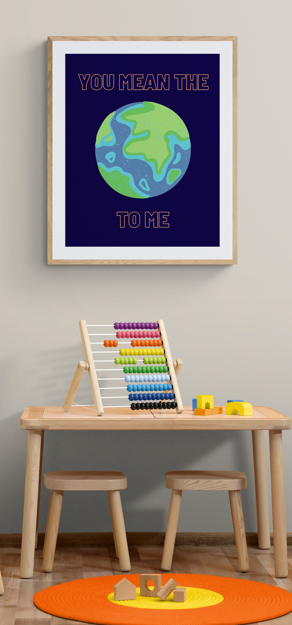 You Mean The World To Me Planet Earth Nursery Affirmation Poster - Image 3
