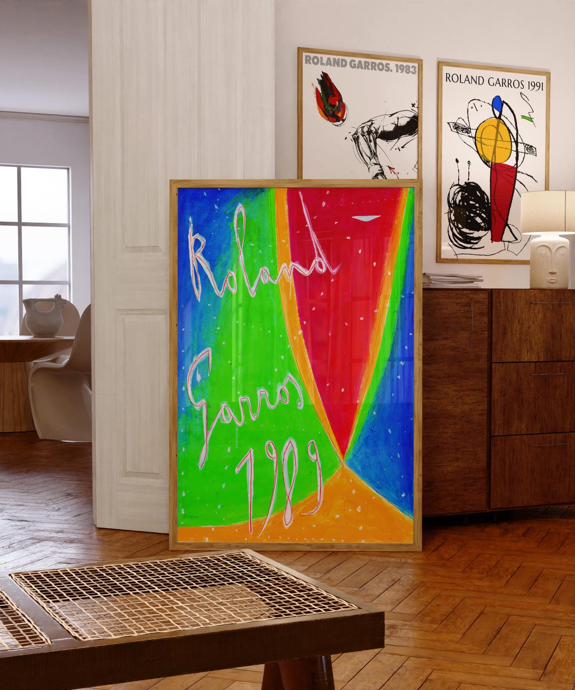 Roland Garros 1989 Print Tennis Poster Roland Garros Poster Sports Wall Art Tennis Print Mid Century Modern Print - Image 3