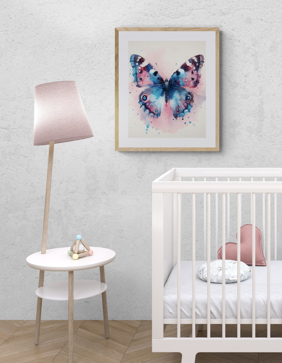 Butterfly Watercolour Nursery Decor Art Print - Image 3