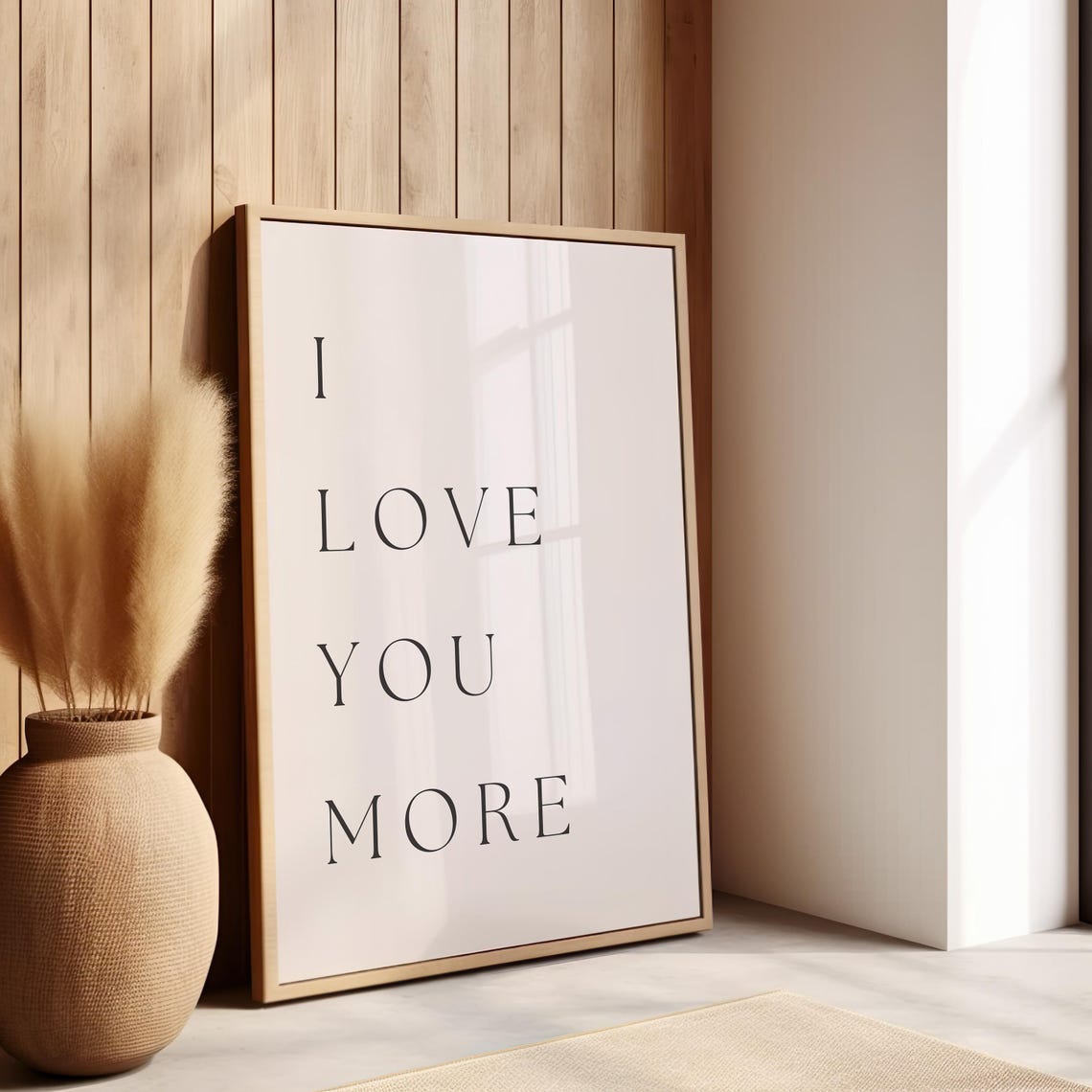 I Love You More Minimalist Black Serif Romantic Typography Poster - Image 2