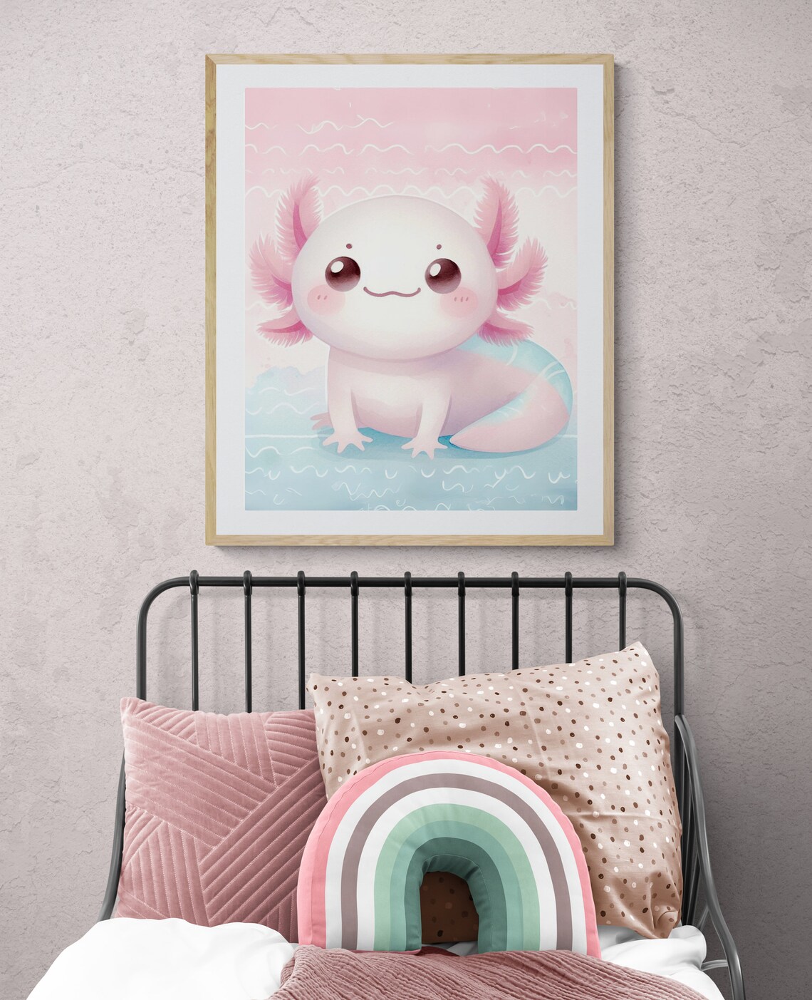 Axolotl Nursery Decor Art Print, Cute Kids Wall Art - Image 4
