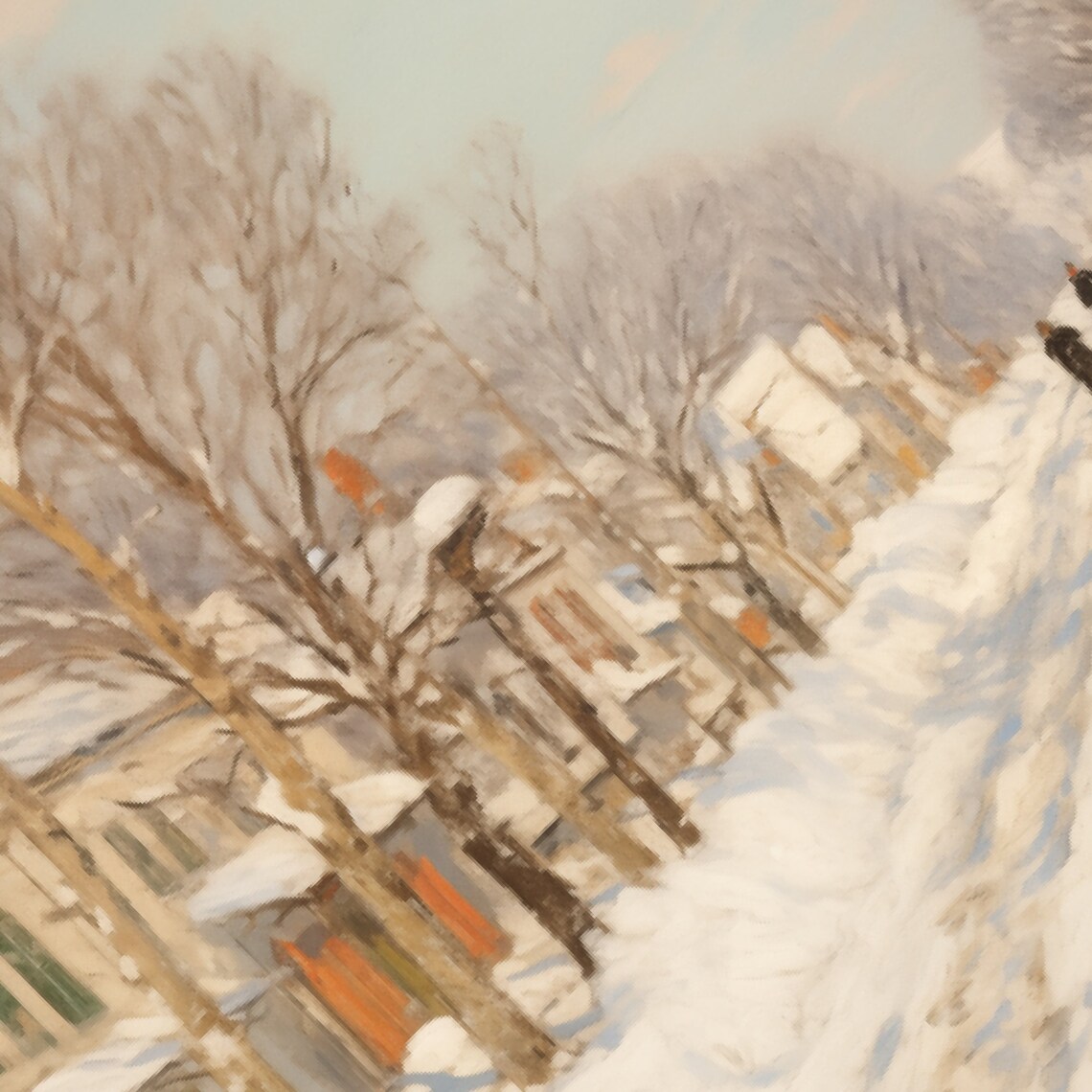 Snowy Neighborhood Street After a Winter Blizzard Scene Poster - Image 4