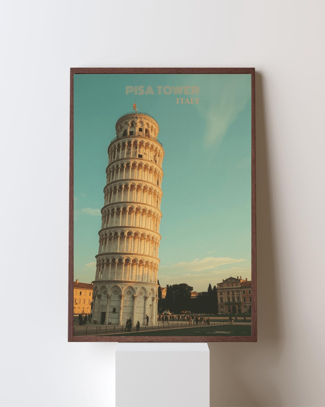 Leaning Tower Of Pisa Italy Vintage Photo Style Travel Poster