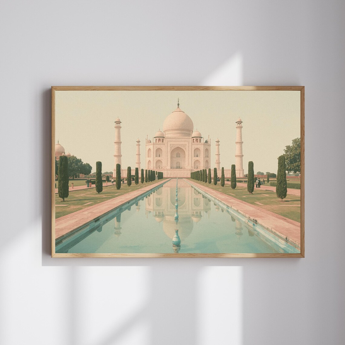 Taj Mahal India Retro Travel Photography Poster Vintage Landmark Decor