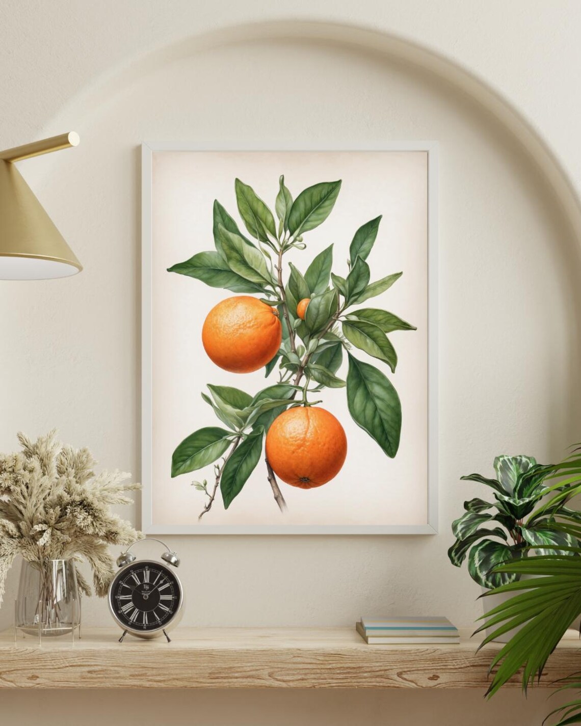 Orange Branch Watercolor Citrus Fruit Art Print