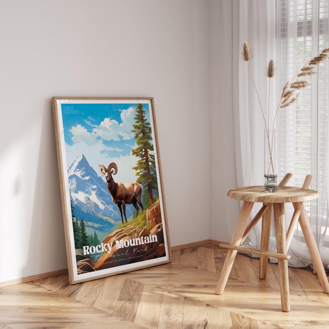 Rocky Mountain National Park Bighorn Sheep Vintage Travel Poster - Image 4