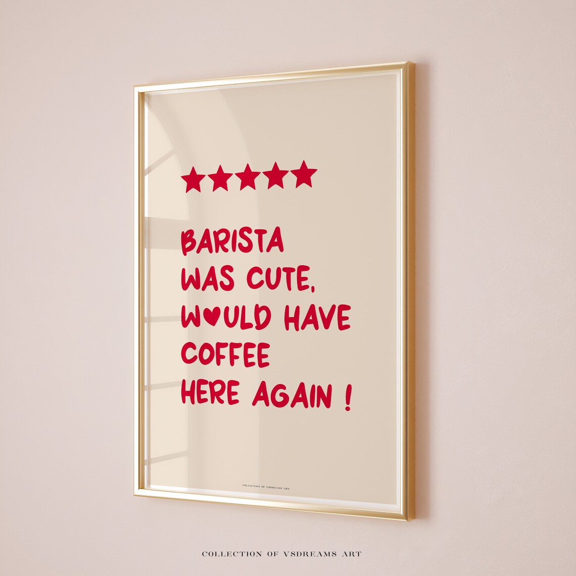 Barista Was Cute Five Star Coffee Shop Review Quote Art Poster