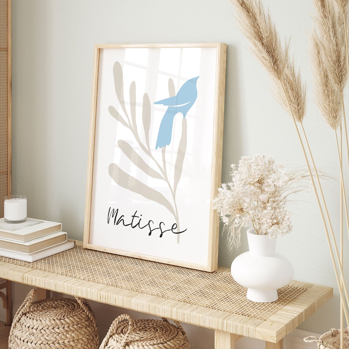 Henri Matisse Blue Bird Minimalist Botanical Branch Art Poster
