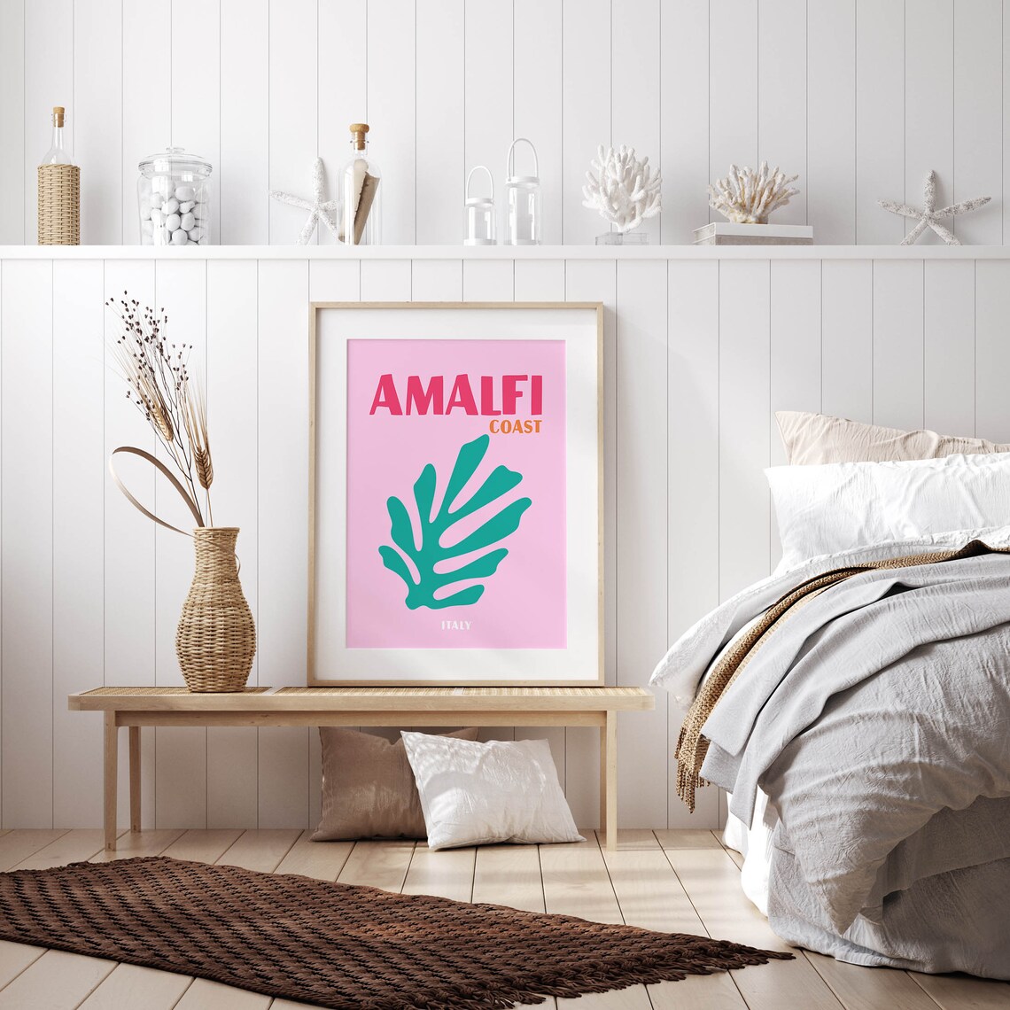 Amalfi Italy Retro Travel Poster, Maximalist Style - Image 2