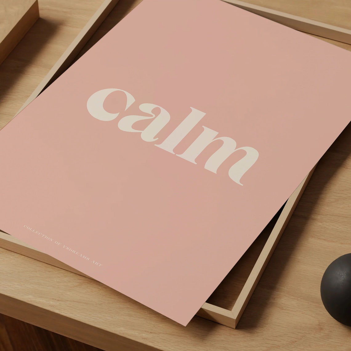 Calm Pink Minimalist Single Word Serene Typography Wellness Poster - Image 5