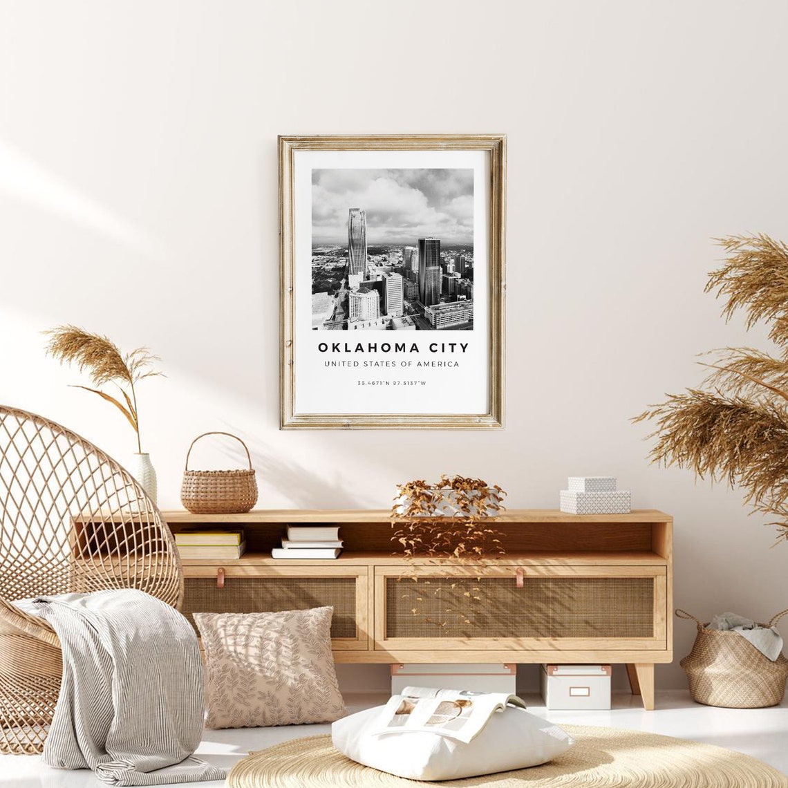 Oklahoma City Print Black And White Oklahoma Poster Usa Print Oklahoma City Wall Art Oklahoma City Landscape Oklahoma City Photo Prints - Image 3