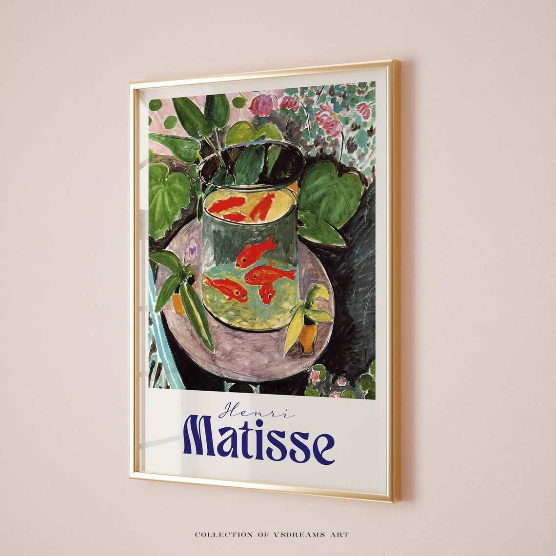 Henri Matisse Goldfish Bowl Red Fish Botanical Leaves Vintage Art Poster