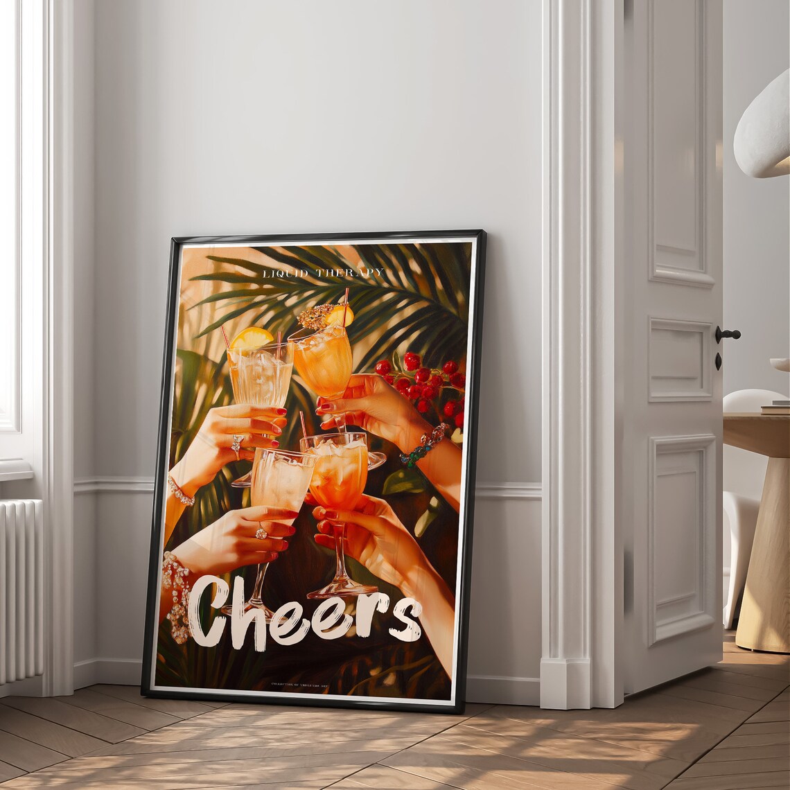 Retro Cheers Cocktail Poster, Bar Cart Decor - Image 2