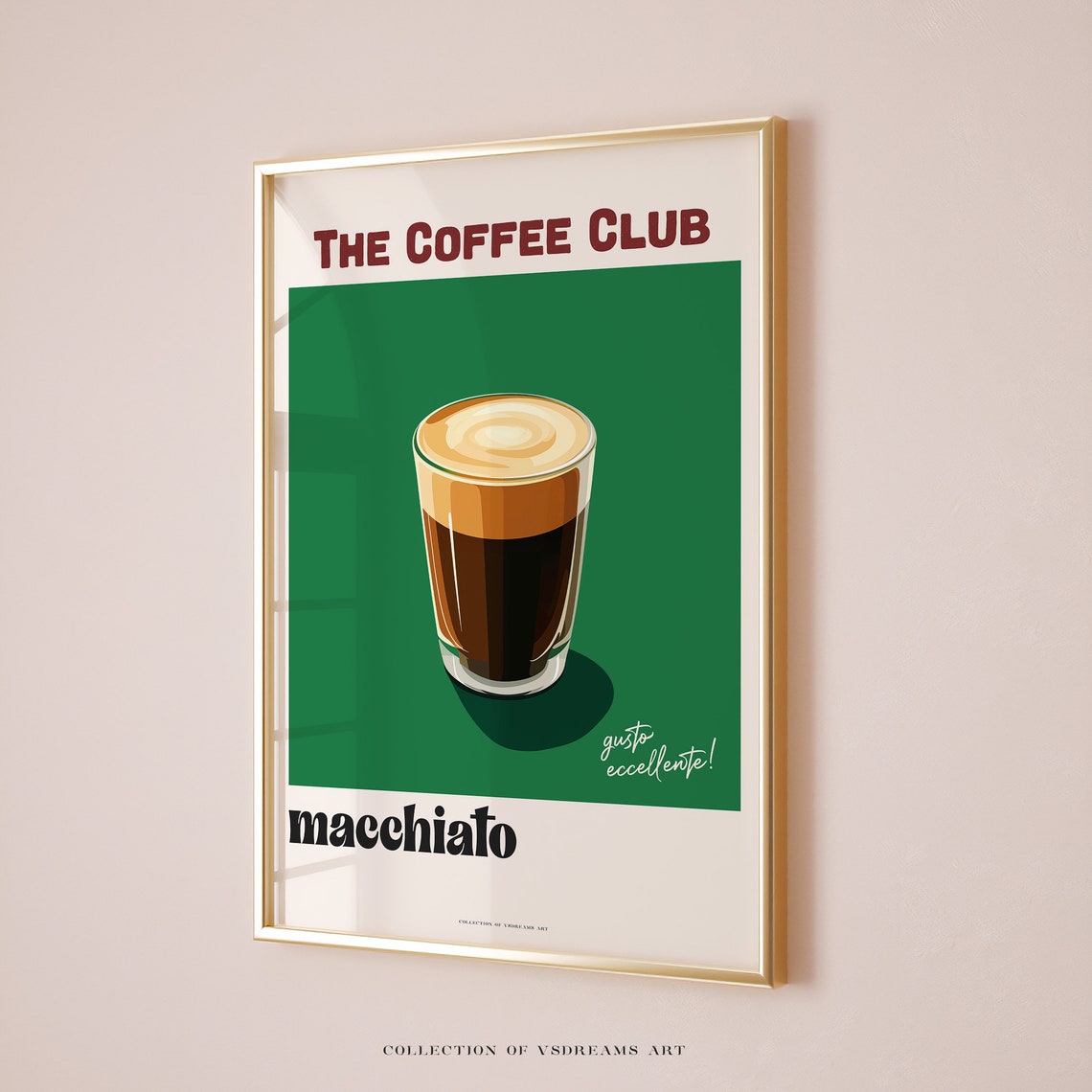The Coffee Club Macchiato Espresso Italian Cafe Bar Art Poster