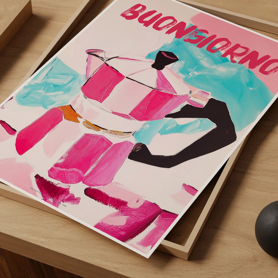 Moka Pot Painting Poster Buongiorno Poster Italian Coffee Poster Bar Cart Decor Coffee Print Coffee Shop Poster Retro Coffee House Poster - Image 4